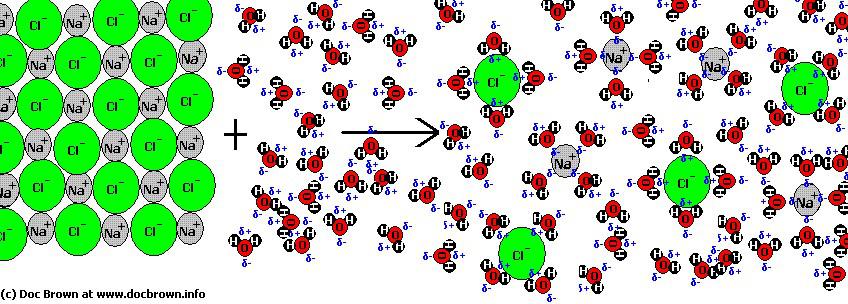 Image result for ionic compound becoming
solvated